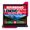Lenovo ThinkPad T480 Intel Core i7 8th Gen 14 Inch FHD Display Laptop with Windows 11 Pro (Refurbished)