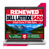Dell Latitude 5420 i7 11th gen Business Laptop 14" FHD Touchscreen Display laptop with Windows 11 with 1 year warranty (Renewed)