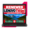 Lenovo ThinkPad T14 Gen 1 14" | Intel Core i5 10th Gen, Windows 11 Pro, MS Office 2021 with 1 year warranty (Renewed)