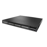 Cisco Catalyst 3650 series managed switch with 48 Ethernet ports and 2 SFP slots, in black color.
