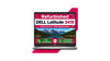 A silver Dell Latitude 3410 laptop shown open on a white background with pink graphic accents. The screen displays a refurbished product advertisement with text reading 'Refurbished DELL Latitude 3410' and contact details.