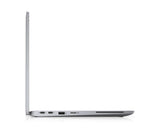 A silver laptop shown in a side profile view, open at a slight angle, on a clean white background.
