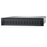 Server rack with multiple drive bays on a white background
