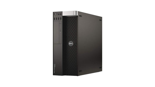 Black Dell server tower on a white background