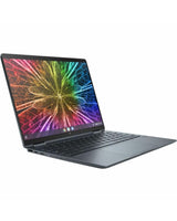 Laptop with a colorful screen on a white background