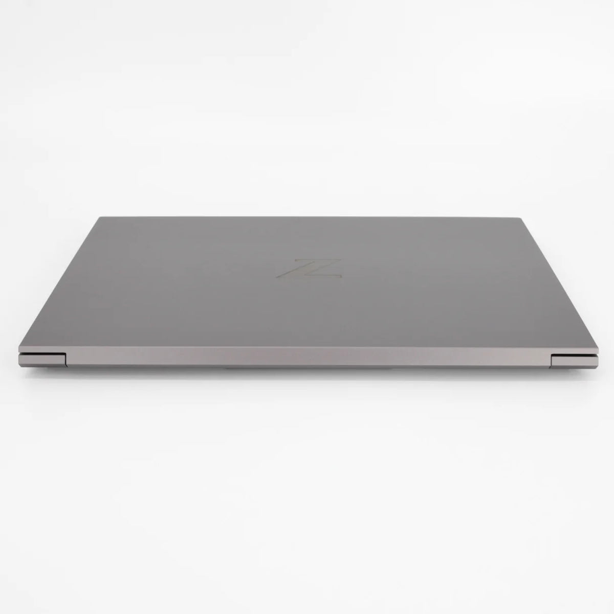 Silver laptop on a white background