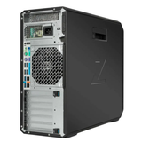 Black computer tower with visible branding on a white background