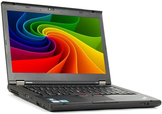 Laptop with a colorful screen on a white background