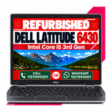 Dell Latitude 6430 intel Core i5 3rd Gen 14"HD Display Windows 10 with ms office 2021 (Refurbished)