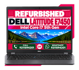Dell Latitude E7450 | Intel Core i7-5th gen | 14 inch HD Display with Windows 10 & Ms Office (Refurbished)