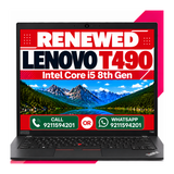 Lenovo Thinkpad T490 Intel Core I5 8th Gen 16GB Ram 14" FHD Display With Windows 11 and MS Office 2021 (Renewed)