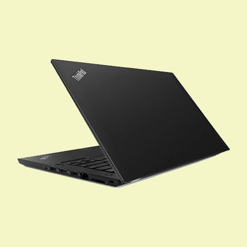 Lenovo ThinkPad T480 laptop with a 14 inch Full HD display, Intel Core i5 processor, and a black color scheme
