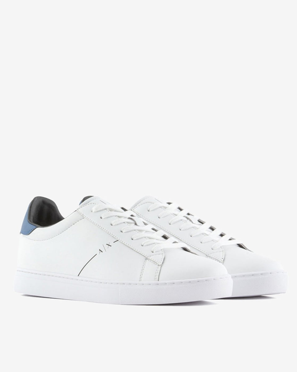 Armani Exchange A|X White Low-Top Leather Sneakers – Saudewala