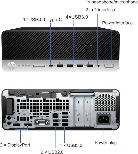 HP EliteDesk 705 G5 SFF Business Desktop PC, AMD Ryzen 5