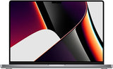Apple 2021 MacBook Pro A2485 with a 16.2-inch display, M1 Pro chip, shown in silver color with the screen on.