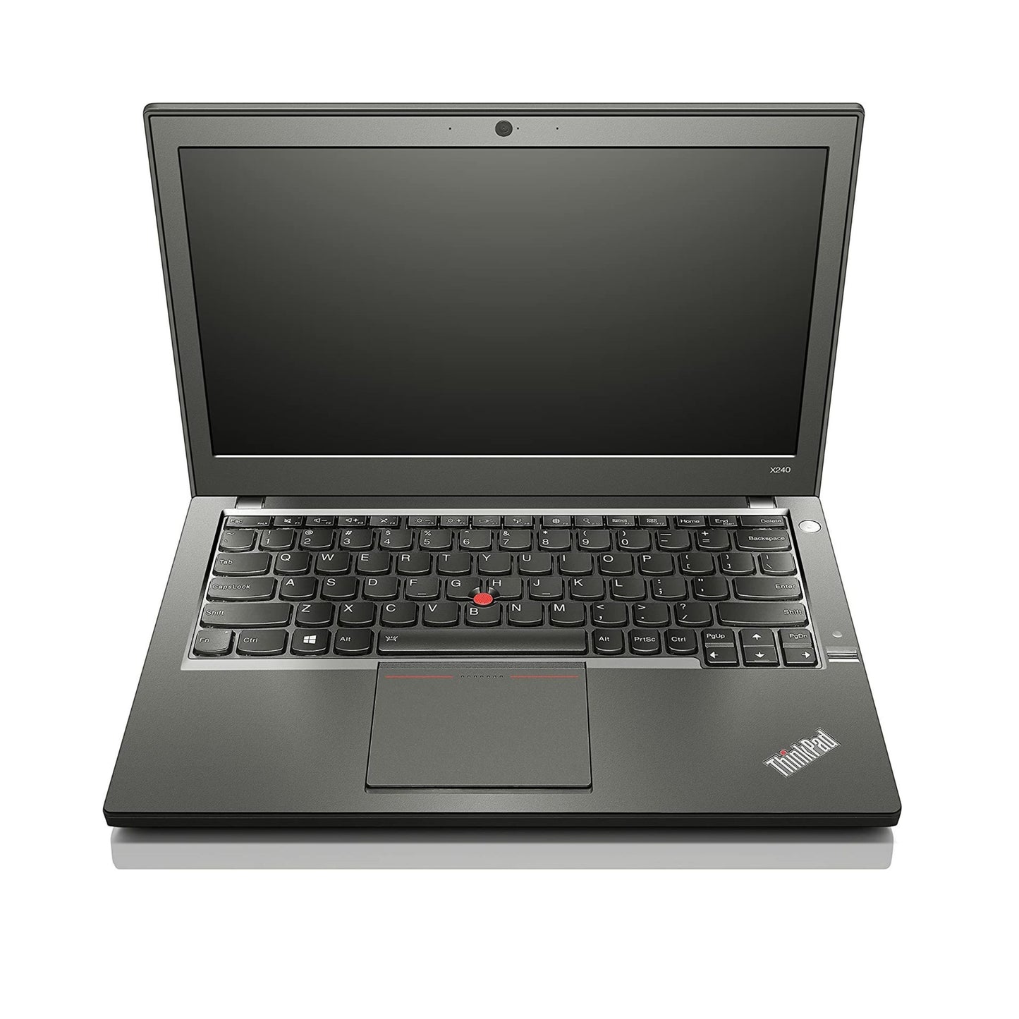 Black ThinkPad laptop on a white background