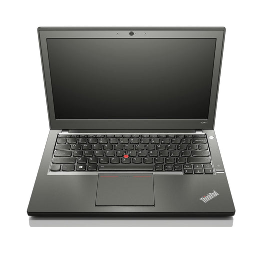 Black ThinkPad laptop on a white background