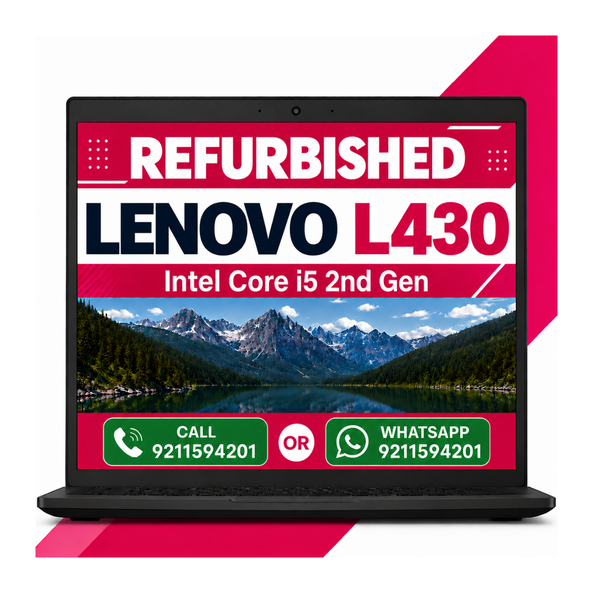 Lenovo ThinkPad L430 Intel core i5 2nd Gen 14" HD Display Laptop with Windows 10 Lite & MS Office 2021 (Refurbished)