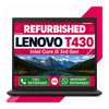 Lenovo Thinkpad T430 Intel Core i5 3rd Gen 14 Inch HD Screen Display Laptop Windows 11 With Ms Office 2021 (Refurbished)