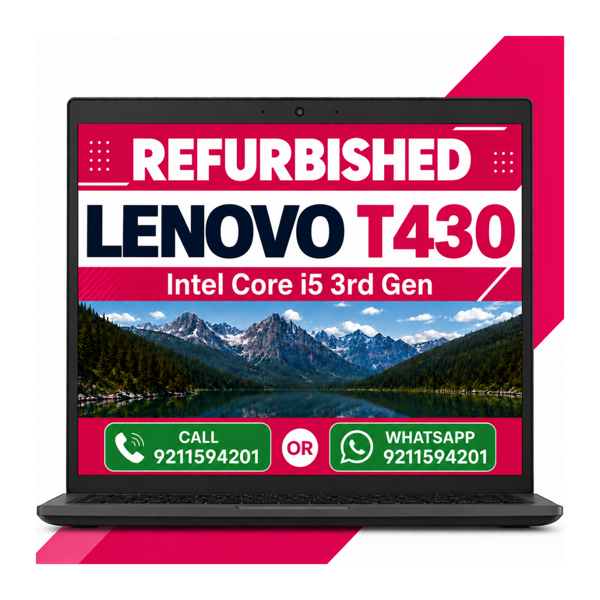 Lenovo Thinkpad T430 Intel Core i5 3rd Gen 14 Inch HD Screen Display Laptop Windows 11 With Ms Office 2021 (Refurbished)