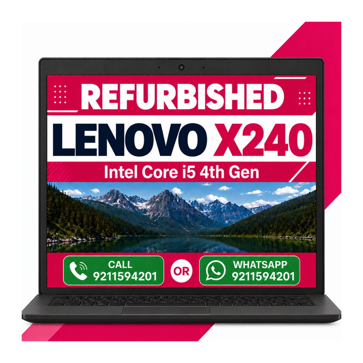 Lenovo Thinkpad X240 Intel Core i5 4th Gen 12.5 inch HD Display Windows 11 with MS Office 2021 with a 3 month warranty (Refurbished)