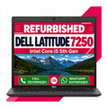 Dell Latitude 7250 Intel Core i5 5th Gen 12.5" HD Display Laptop Windows 10 with MS Office 2021 (Refurbished)