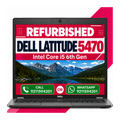Dell Latitude 5470 Intel Core i5 6th Gen 14" HD Display Laptop Windows 10 with MS Office 2021 (Refurbished)