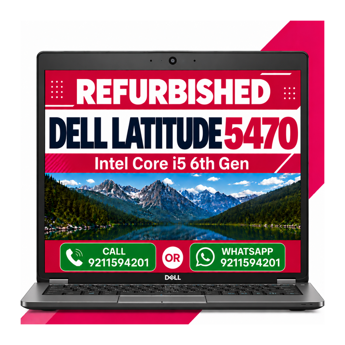 Dell Latitude 5470 Intel Core i5 6th Gen 14" HD Display Laptop Windows 10 with MS Office 2021 (Refurbished)