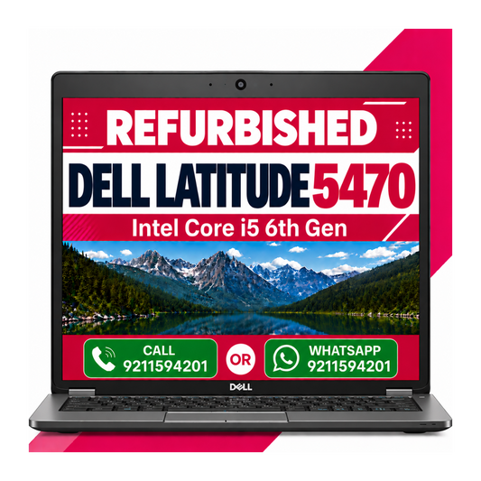 Dell Latitude 5470 Intel Core i5 6th Gen 14" HD Display Laptop Windows 10 with MS Office 2021 (Refurbished)
