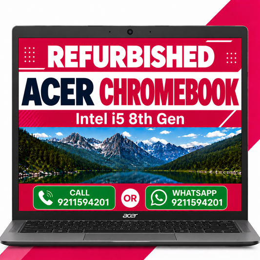 Acer Chromebook Intel i5 8th Gen 13.5" QHD High Resolution Display ChromeOS with 3 Months warranty (Refurbished)