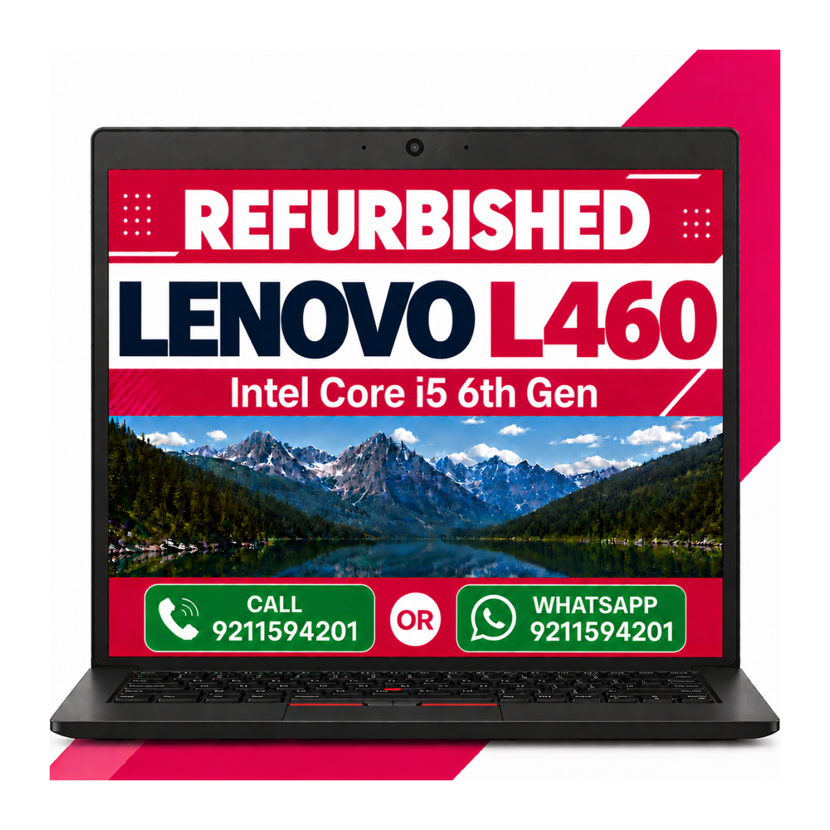 Lenovo ThinkPad L460 i5 6th gen 14" HD Display Laptop with Windows 10 and MS Office 2021 with 6 Months Warranty (Refurbished)