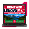 Lenovo Thinkpad L470 i5 7th Gen 14 inches HD Display Laptop with Windows 11 and MS office 2021 (Renewed)