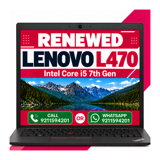 Lenovo Thinkpad L470 i5 7th Gen 14 inches HD Display Laptop with Windows 11 and MS office 2021 (Renewed)