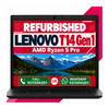 Lenovo ThinkPad T14 Gen 1 | AMD Ryzen 5 Pro 4650U, 14" FHD, Win 11 Pro, MS Office 2021 with 1 Year Warranty (Refurbished)