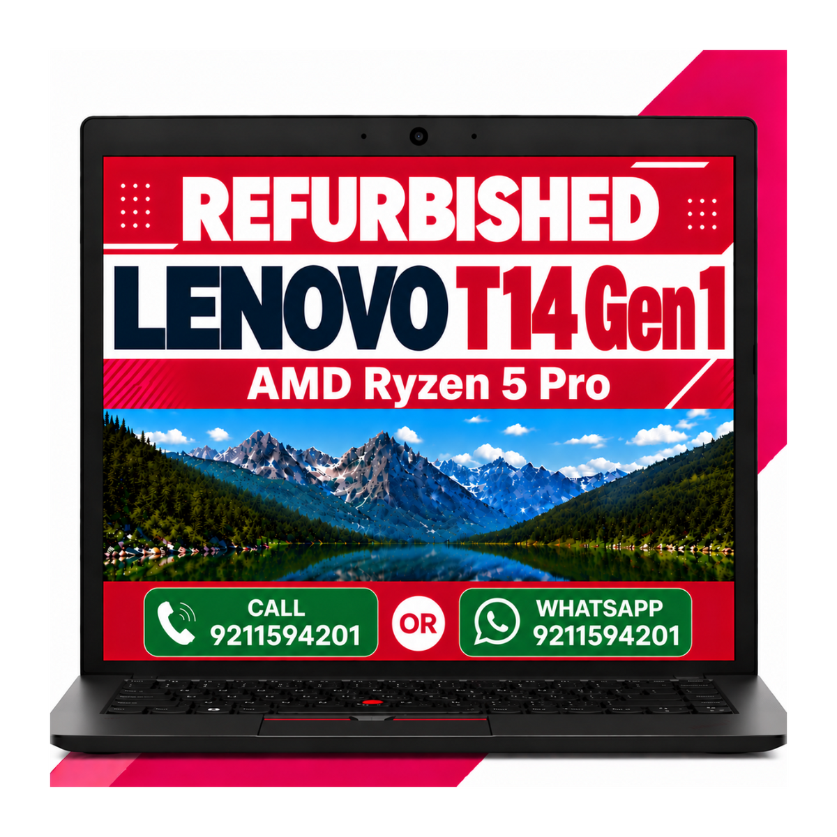 Lenovo ThinkPad T14 Gen 1 | AMD Ryzen 5 Pro 4650U, 14" FHD, Win 11 Pro, MS Office 2021 with 1 Year Warranty (Refurbished)