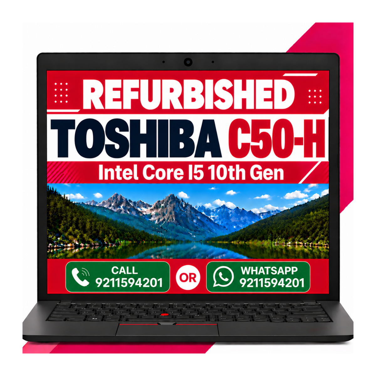 Toshiba Dynabook Satellite Pro C50-H Intel Core I5 10th Gen | 15.6-inch FHD Display with Windows 11 Pro & Ms Office 2021 (Renewed)