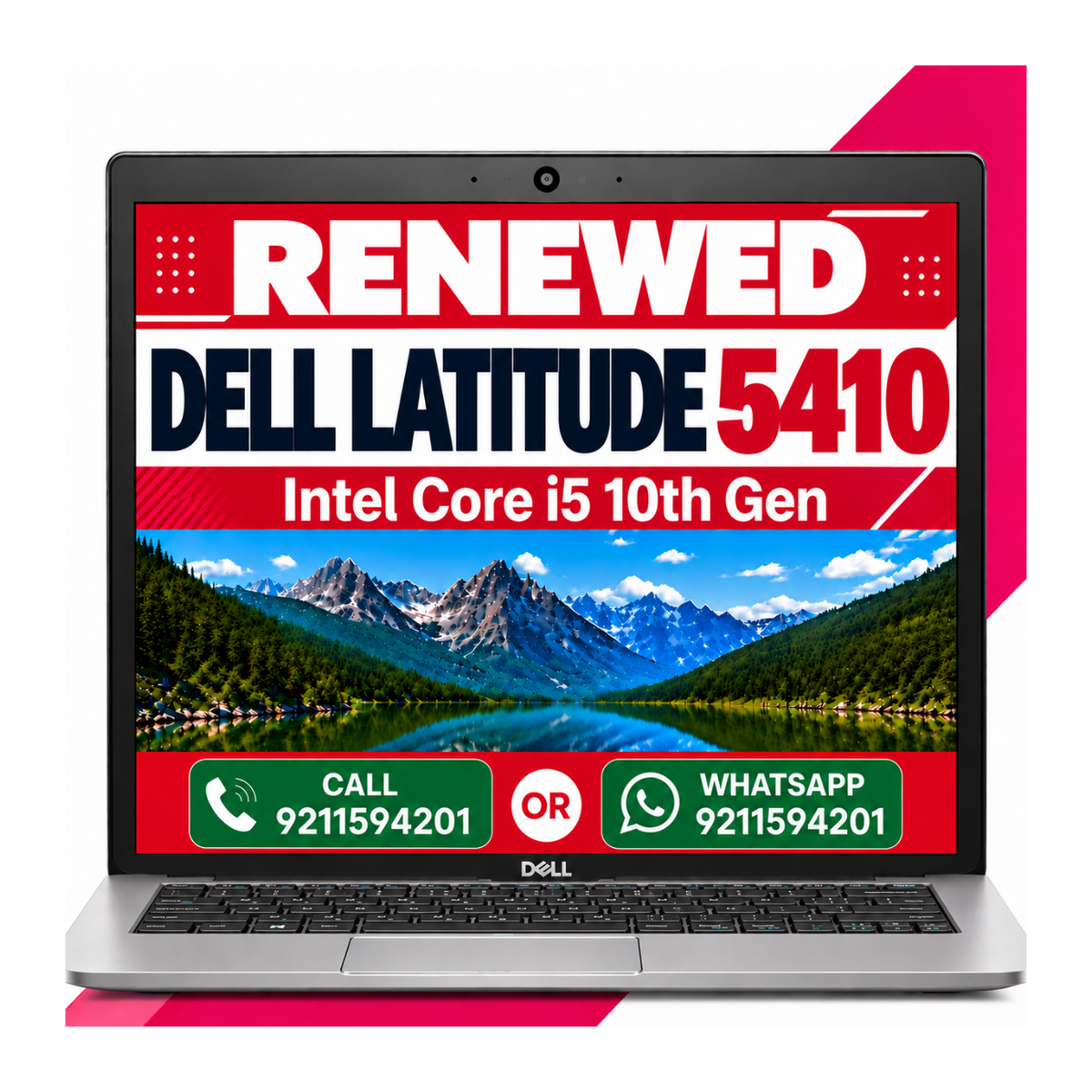 Dell Latitude 5410 Intel Core i5 10th Gen 14" FHD Display Laptop Windows 11 with Ms Office 2016 (Renewed)
