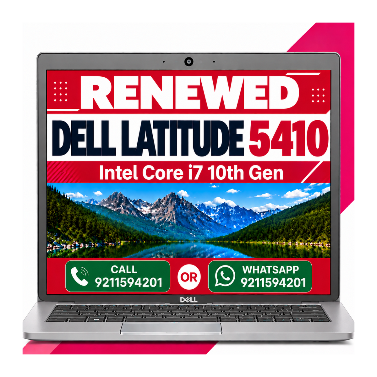 Dell Latitude 5410 i7 10th Gen 14" FHD Touchscreen Laptop Windows 11 with MS Office 2016 - 1 year warranty (Renewed)