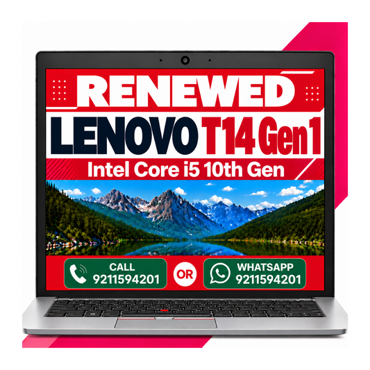 Lenovo ThinkPad T14 Gen 1 14" | Intel Core i5 10th Gen, Windows 11 Pro, MS Office 2021 with 1 year warranty (Renewed)