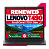 Lenovo Thinkpad T490 Intel Core i7 10th Gen 14" FHD Laptop With Windows 11 and MS Office 2016 (Renewed)