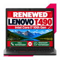 Lenovo Thinkpad T490 Intel Core i7 10th Gen 14" FHD Laptop With Windows 11 and MS Office 2016 (Renewed)
