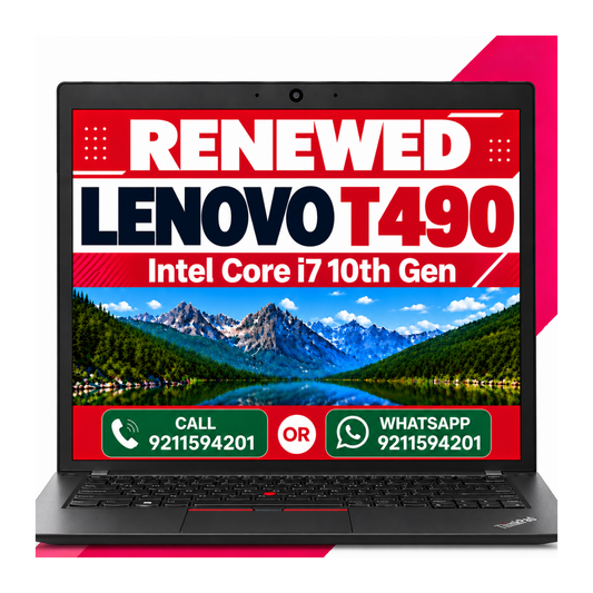 Lenovo Thinkpad T490 Intel Core i7 10th Gen 14" FHD Laptop With Windows 11 and MS Office 2016 (Renewed)