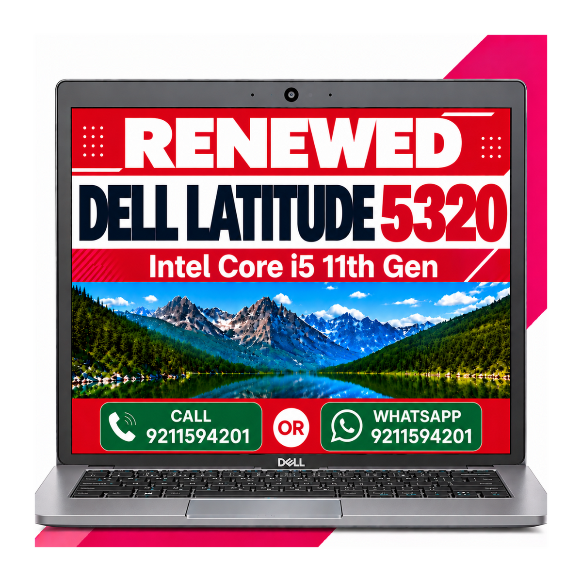 Dell Latitude 5320 | Intel Core i5 11th Gen 13 Inch FHD Display with Windows 11 with Ms Office 2021 (Renewed)