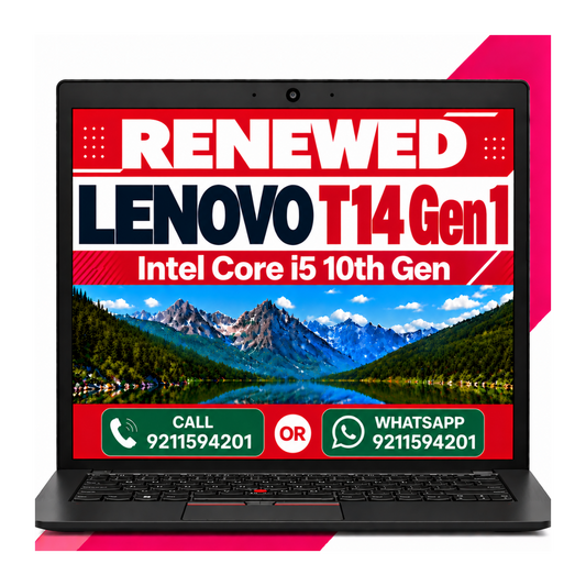Lenovo ThinkPad T14 Gen 1 14" | Intel Core i5 10th Gen, Windows 11 Pro, MS Office 2021 with 1 year warranty (Renewed)