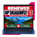 HP Chromebook Plus Elite Dragonfly G3 Intel i5 12th Gen 16GB RAM 256GB SSD 13.5" Touchscreen QHD Grade-A with 1 Year warranty (Renewed)