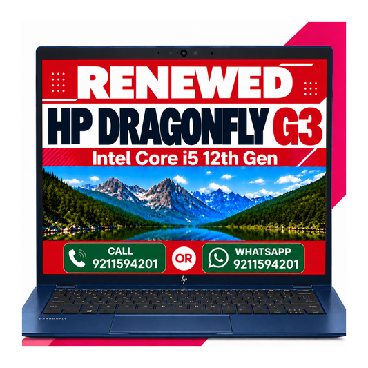 HP Chromebook Plus Elite Dragonfly G3 Intel i5 12th Gen 16GB RAM 256GB SSD 13.5" Touchscreen QHD Grade-A with 1 Year warranty (Renewed)
