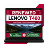 Lenovo ThinkPad T480 Intel Core i7 8th Gen 14 Inch FHD Display Laptop with Windows 11 Pro  (Refurbished)
