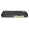 Cisco catalyst managed switch with 24 Ethernet ports and 10/100/1000 Gigabit speeds, in black color.