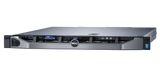 Front view of a Dell PowerEdge R420 Rack Server with LED indicators and branding visible.