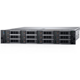 Server rack with multiple drive bays on a white background